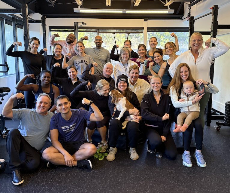 The Chalk Training community posing together after a group session in Westlake, Austin